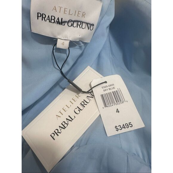 Atelier Prabal Gurung Scout One-Shoulder Stretch Crepe Slit-Front Gown US 4 $349 - Picture 12 of 12